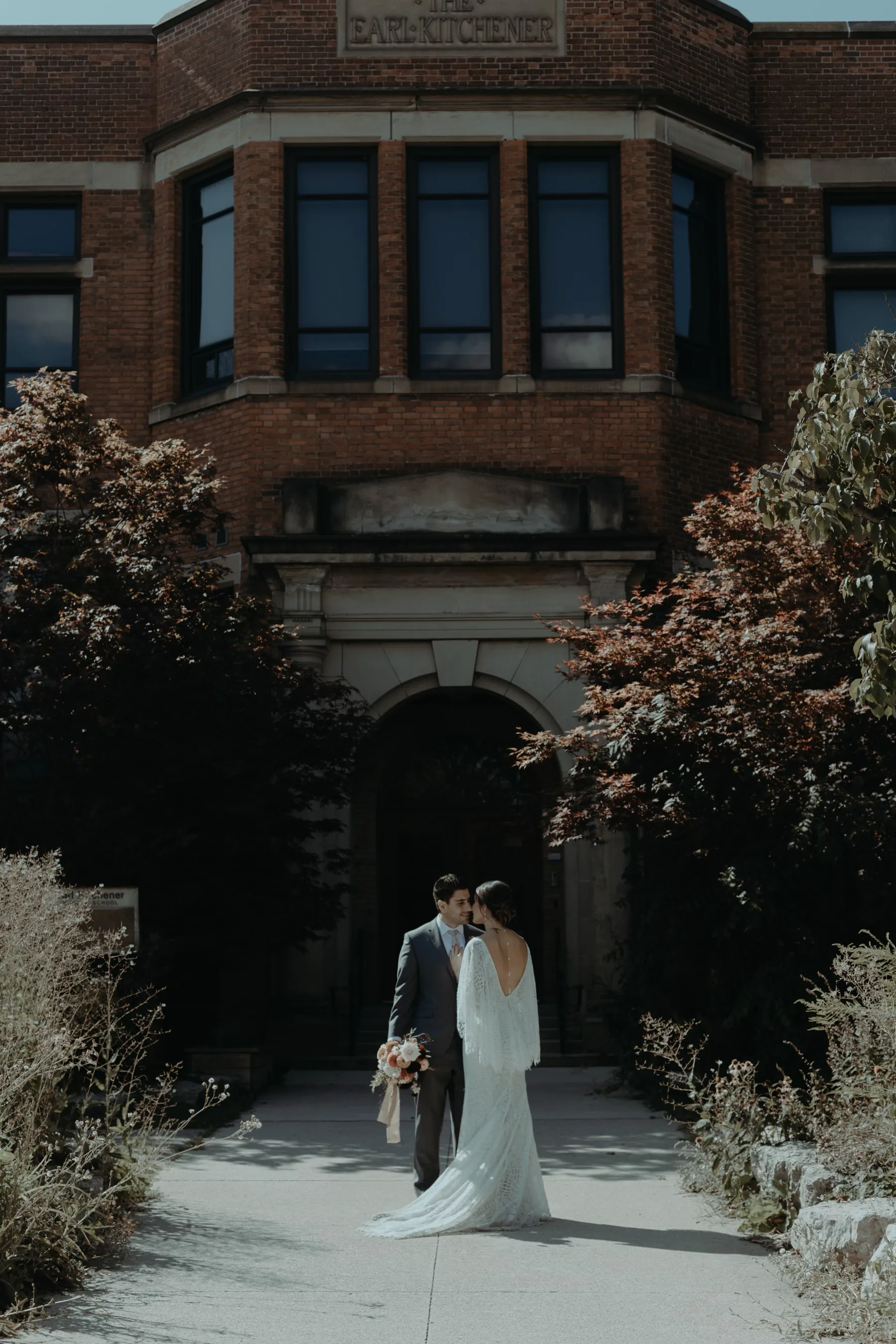 Cris and Jess on their wedding day, August 22, 2020
